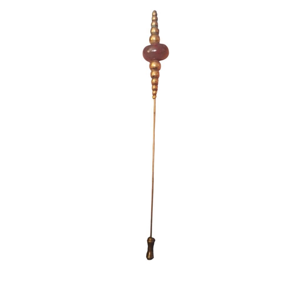 Gold and Pink hat Stick pin
